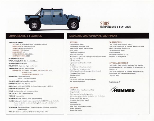 Технические характеристики Hummer H2
